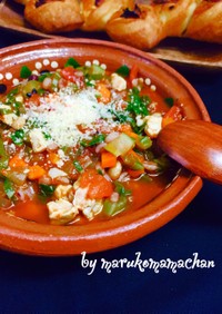 雑穀豆入❤️食べる野菜トマトスープ