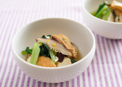 小松菜と厚揚げの煮浸しの写真