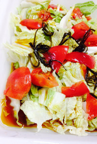 白菜とトマトの塩昆布サラダ