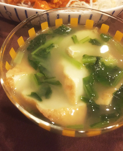 簡単過ぎる☆チンゲンサイと厚揚げのスープの写真