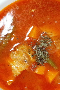 豚バラとひよこまめのトマトスープ