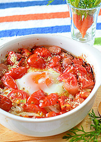 トマトと卵のグリル焼き