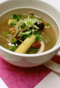 冷凍野菜と切干大根のベジタブルスープ