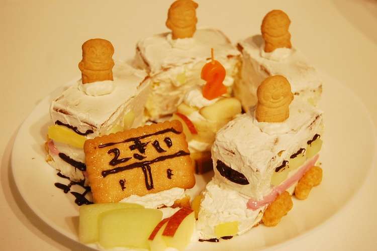 電車ケーキ ２歳 レシピ 作り方 By Hmaman クックパッド 簡単おいしいみんなのレシピが357万品