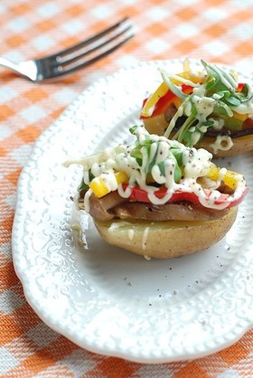 3種キノコとパプリカのポテベジ