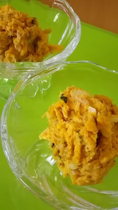 かぼちゃの煮付けリメイクサラダの写真