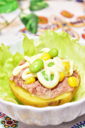 枝豆コーンとコンビーフのポテベジ