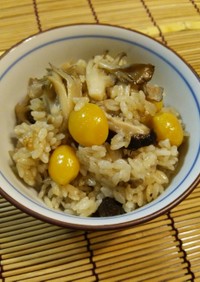 プチッと鍋★舞茸・椎茸・銀杏炊き込みご飯