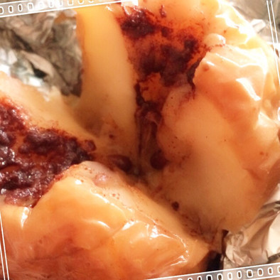 BBQデザート☆トロふわの丸ごと焼き林檎の写真