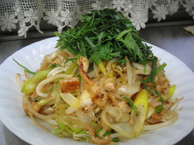 ねぎ&もやし&油揚げのさっぱり♪炒め☆
