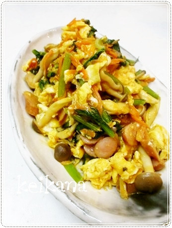 超簡単♪小松菜と卵のオーロラソース炒め☆の画像