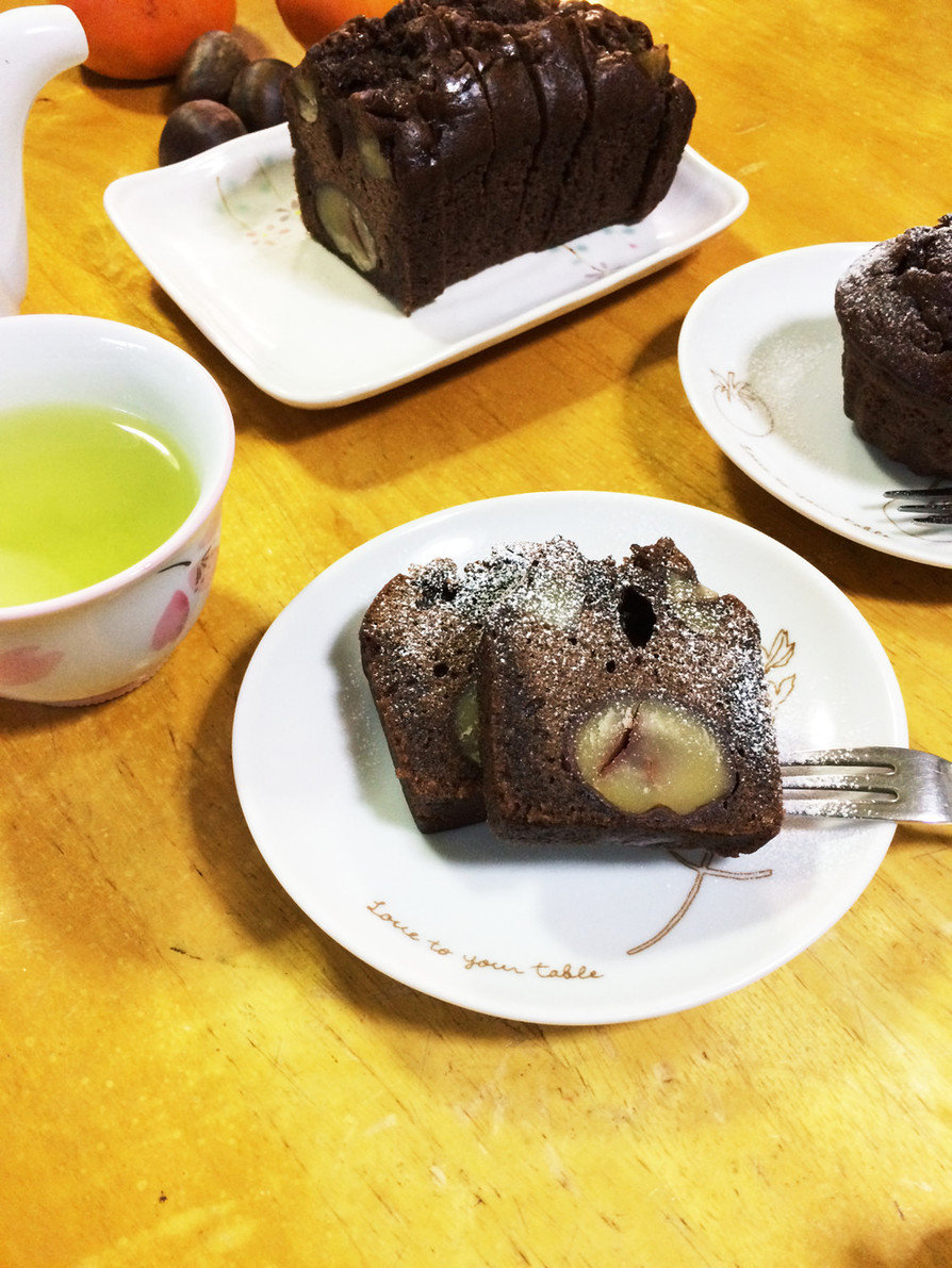 栗とココアのパウンドケーキの画像