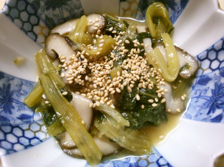 簡単お浸し！小松菜と椎茸の味噌和え副菜にの画像