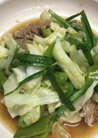 レンジで・豚肉と野菜の中華炒め風