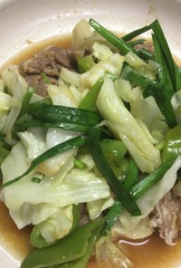 レンジで・豚肉と野菜の中華炒め風