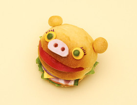 HBでブタのちぎりパン・サンドイッチ