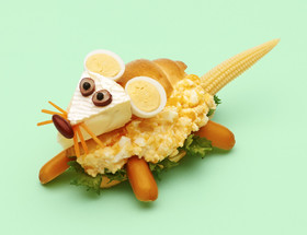 HBでネズミのバターロール・サンドイッチ