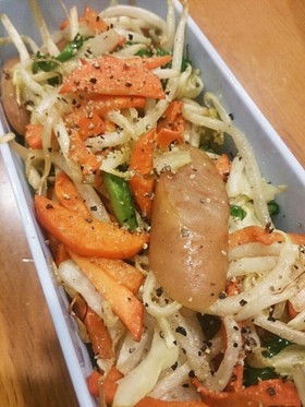 アクティフライで♪ウィンナーと野菜炒め