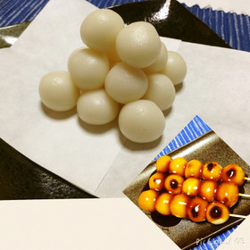 基本の月見団子、食べる時はみたらし団子で