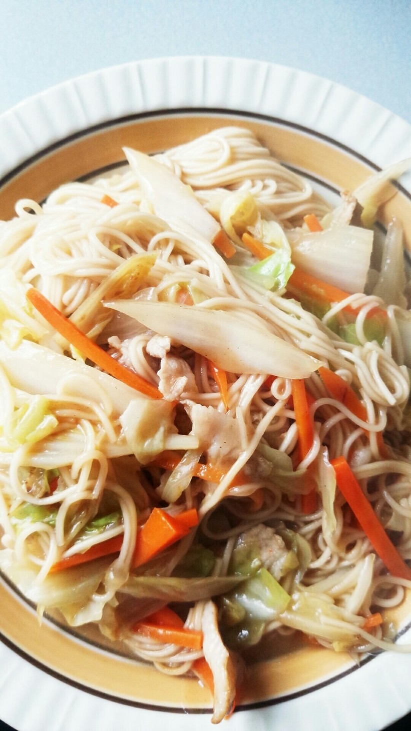 ワンポッドそうめん！焼きうどん風☆の画像