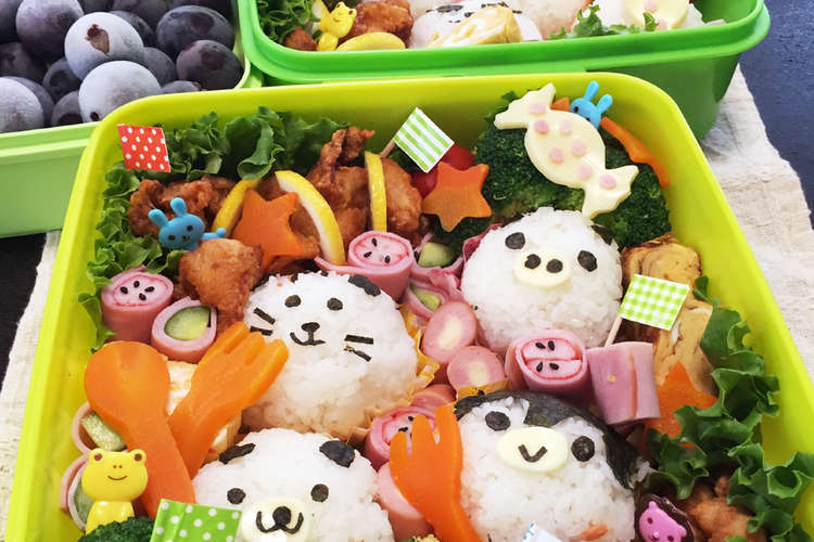 運動会 動物おにぎりキャラ弁 レシピ 作り方 By 443menkoi魂 クックパッド 簡単おいしいみんなのレシピが374万品
