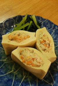 王道和食！高野豆腐の肉詰め煮込み