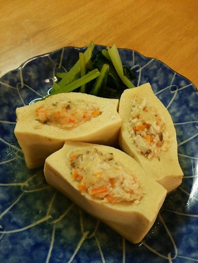 王道和食！高野豆腐の肉詰め煮込みの写真