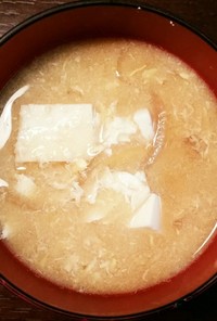 [お味噌汁]　かき玉と豆腐