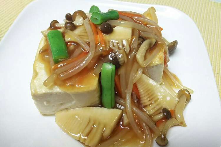 豆腐ステーキ～たっぷり野菜あんかけ レシピ・作り方 By まるんくん 【クックパッド】 簡単おいしいみんなのレシピが363万品