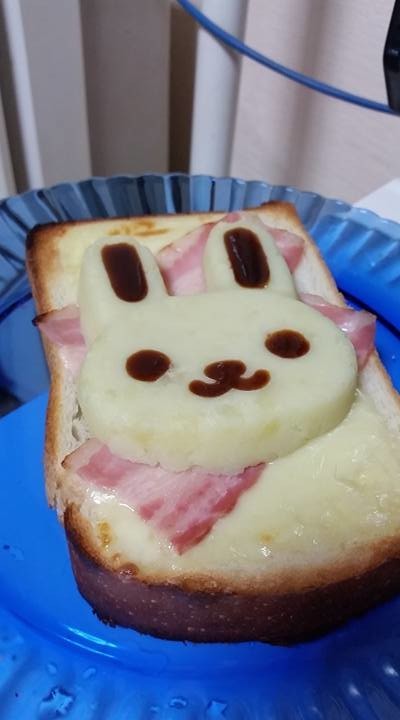 ポテトなウサギちゃんトースト！(^o^)の画像