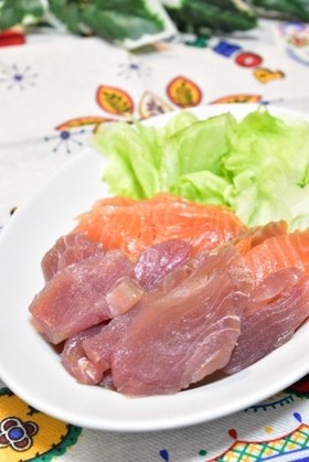 燻製塩でスモークまぐろ