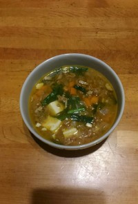 麻婆豆腐の素で作るスープ