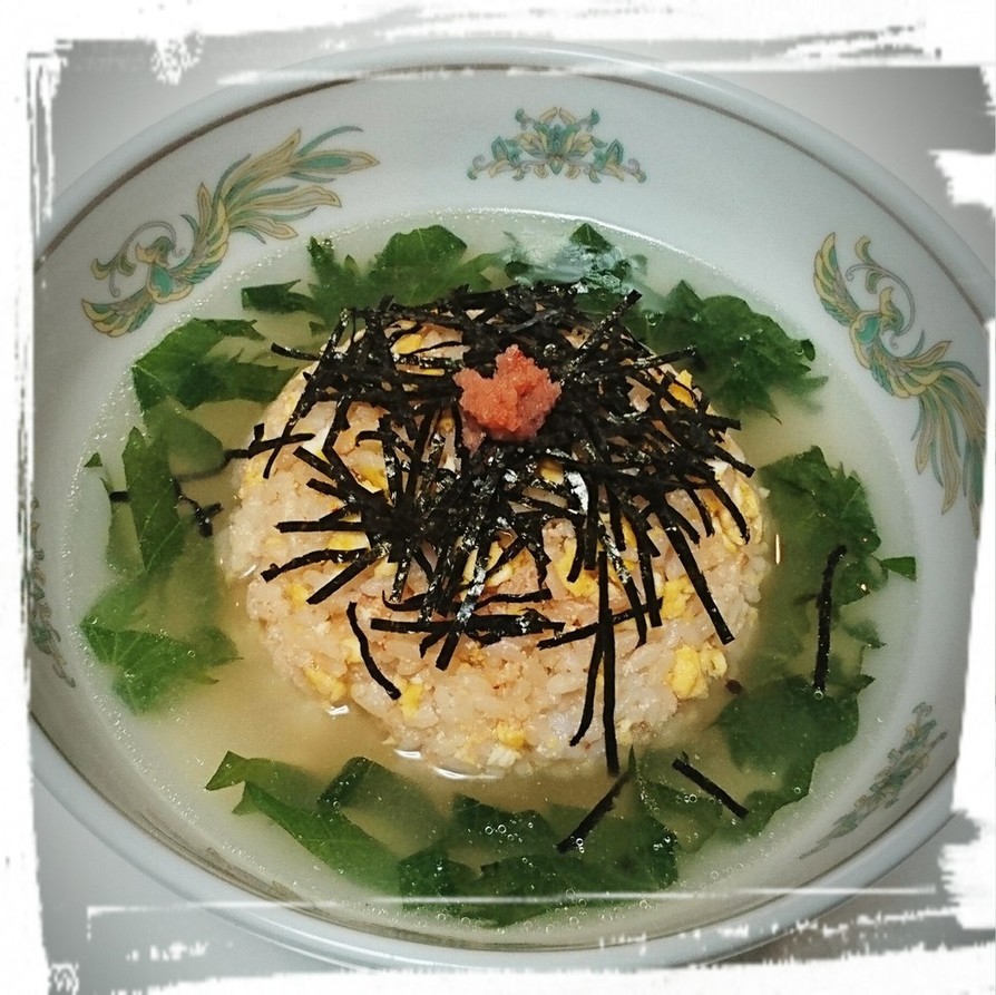 明太マヨ玉と大葉のスープチャーハンの画像