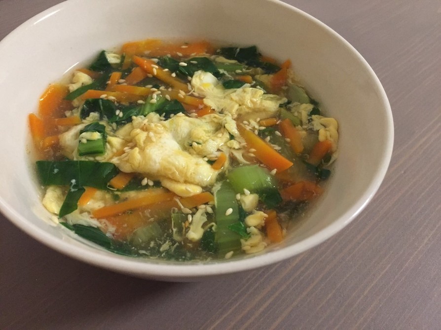 ちんげん菜と卵のスープの画像