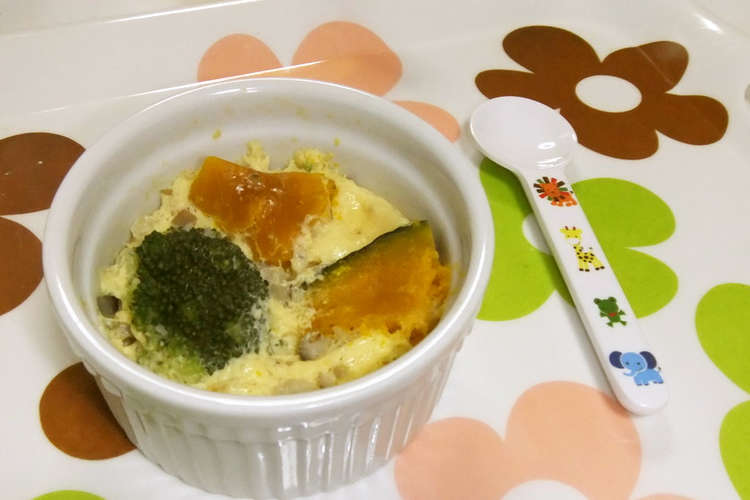 離乳食 カボチャとブロッコリーの茶碗蒸し レシピ 作り方 By ｍｉｑｕｉｔ クックパッド
