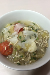 イミダペプチド補給に、タイ風鶏麺