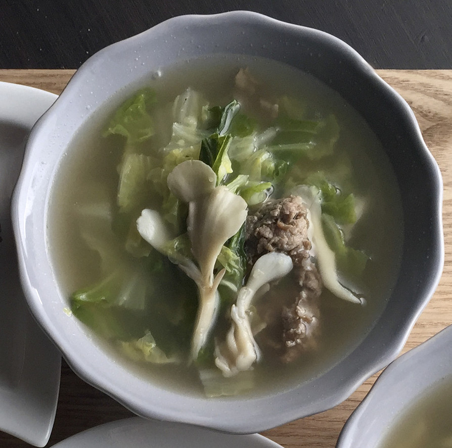 舞茸と白菜と牛肉の生姜スープの画像