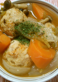 高野豆腐の肉団子♪さっぱり野菜スープで！