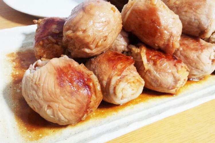 豚ロース 肉巻き団子 レシピ 作り方 By 7歳 5歳 2歳 クックパッド
