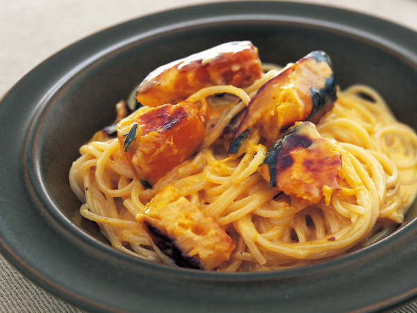 かぼちゃでパスタ生クリーム仕立て