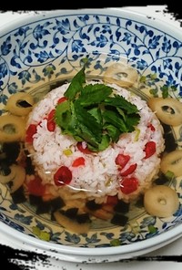 カリカリ梅と松茸お吸い物スープチャーハン