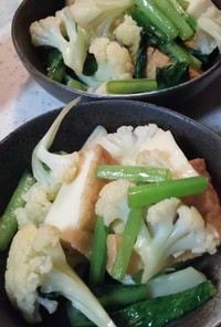 カリフラワーと小松菜煮浸し