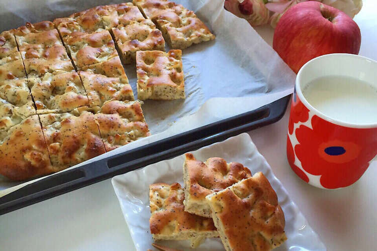 型なし簡単 りんごと紅茶の天板ケーキ レシピ 作り方 By 桃 クックパッド