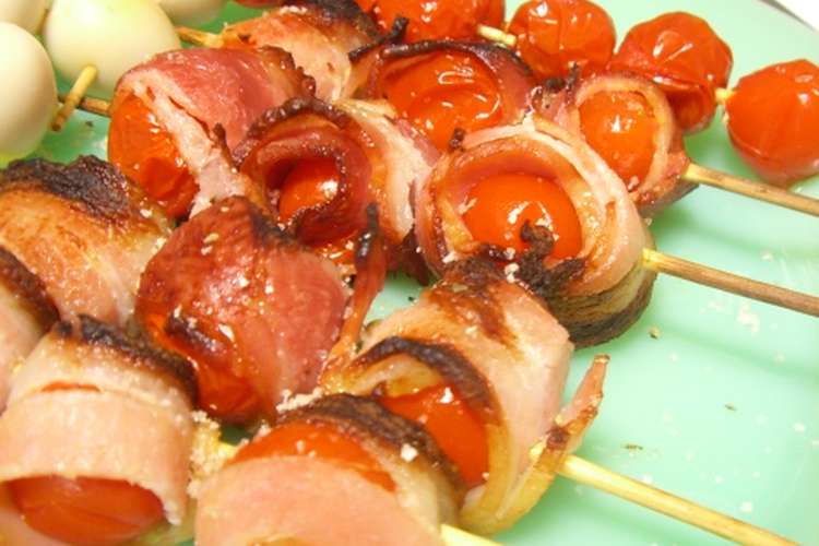 簡単 おつまみ トマトとベーコンの串焼き レシピ 作り方 By Fire King クックパッド 簡単おいしいみんなのレシピが376万品