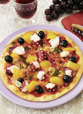 たことパプリカのピザージョ