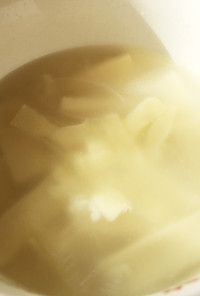高野豆腐でオニオンスープ