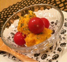 ハロウィン☆簡単！コロコロかぼちゃサラダの画像