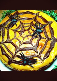 クモの巣みたいな☆かぼちゃのチーズケーキ