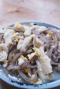 高野豆腐とこんにゃくの卵とじ