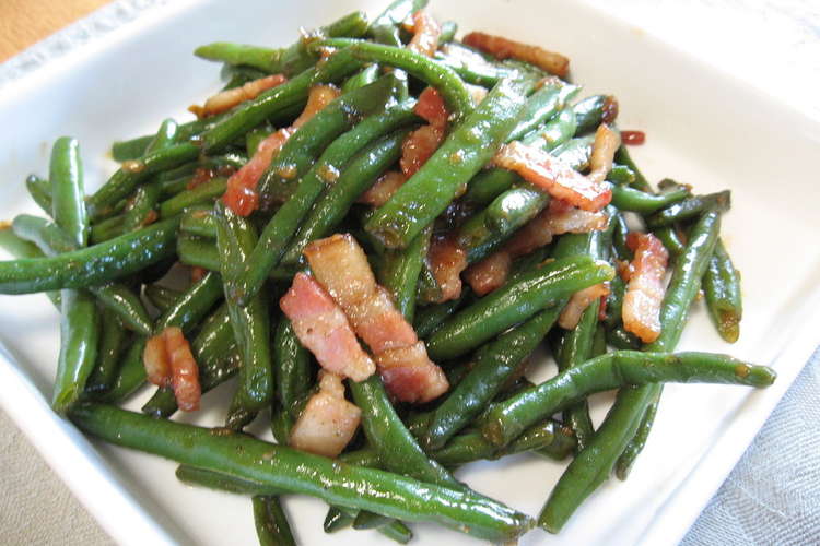 冷凍インゲンとベーコンでこってり レシピ 作り方 By ミチケイ クックパッド